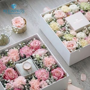 Transparent Pink Flower Box