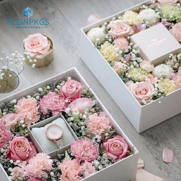 Transparent Pink Flower Box