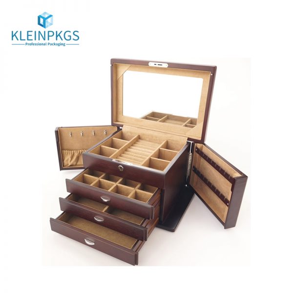 Pu Burgandy Leather Jewelry Boxes